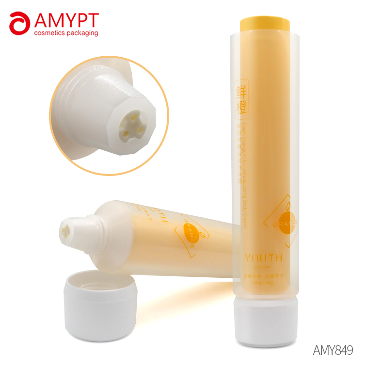 Emballage cosmétique tube dans tube pour lotion pour le corps nettoyant pour le visage 