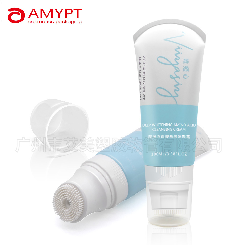 Tube d'emballage cosmétique de Massage d'applicateur de brosse de Silicone pour les soins de la peau