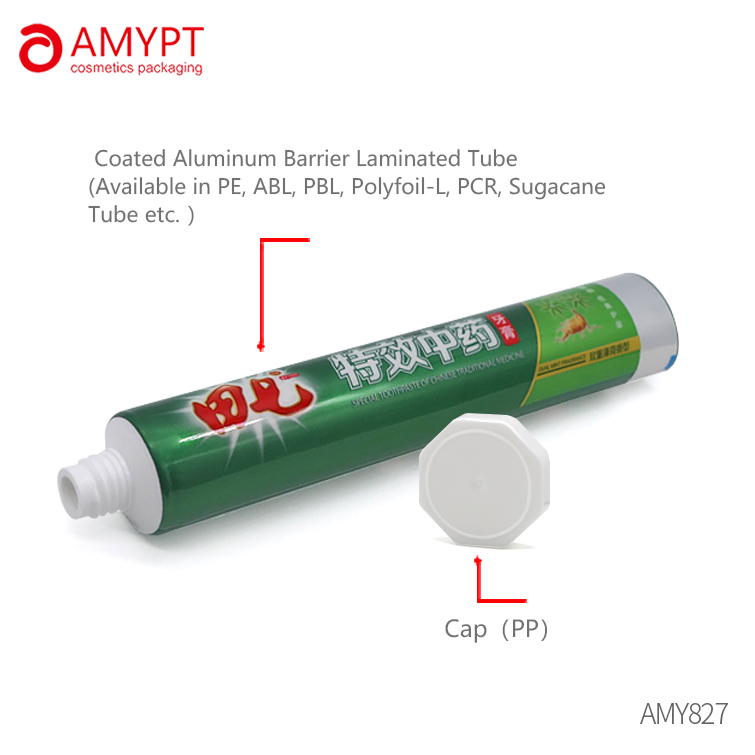 Tube laminé en aluminium Tube de dentifrice vide Emballage Tube d'emballage en plastique souple avec couvercle rabattable