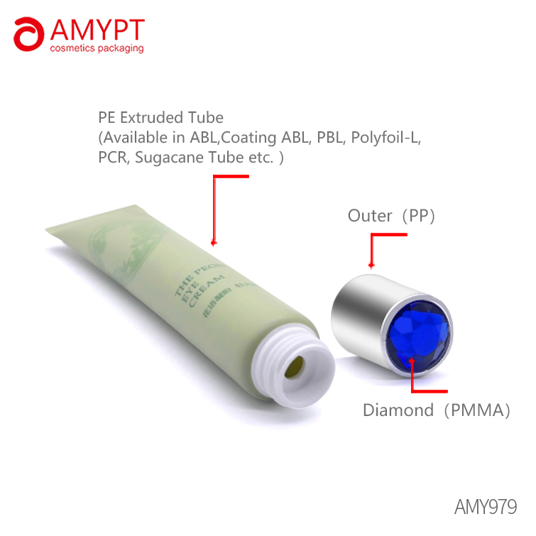 Tube rond vide de crème pour les yeux à presser