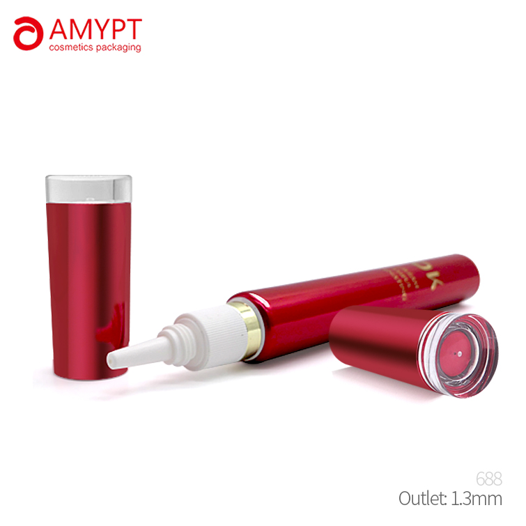 Tube en plastique et aluminium pour crème pour les yeux, buse longue, Tube souple