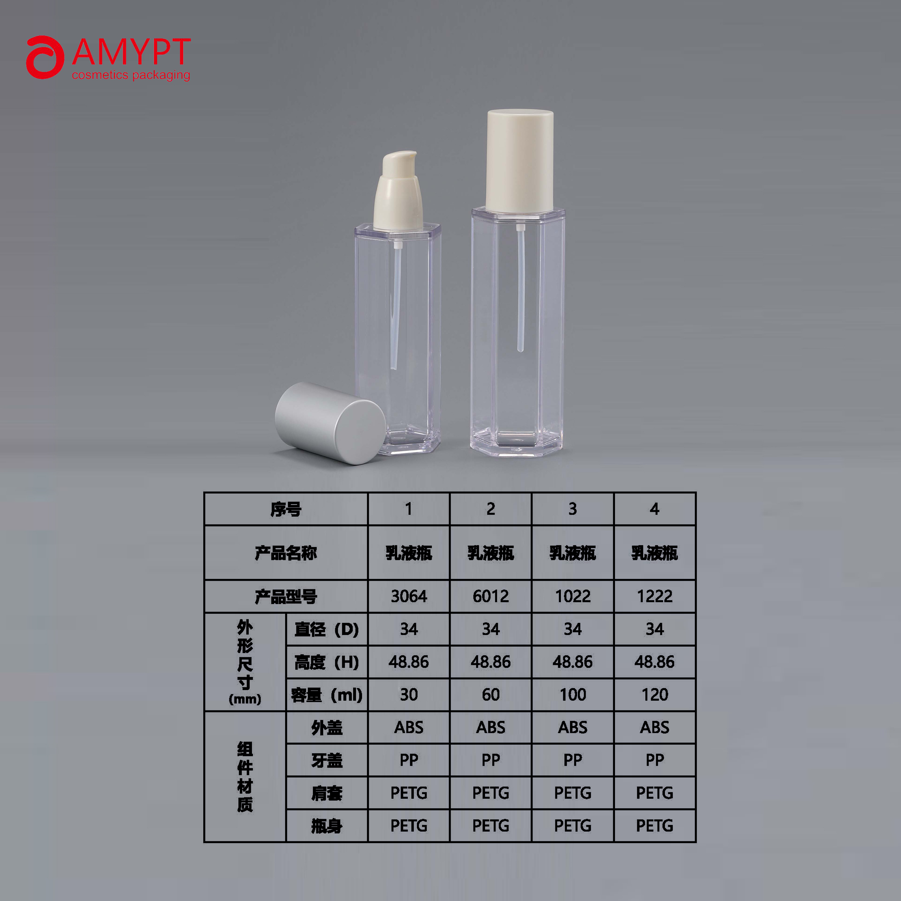 Flacon pulvérisateur PETG transparent cosmétique