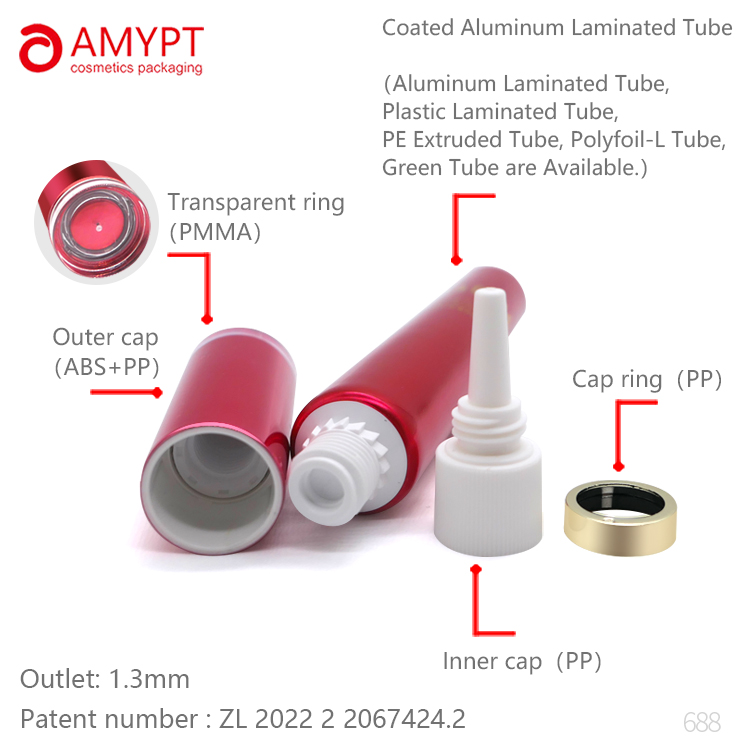 Tube d'emballage de cosmétiques stratifié en aluminium de style de luxe 