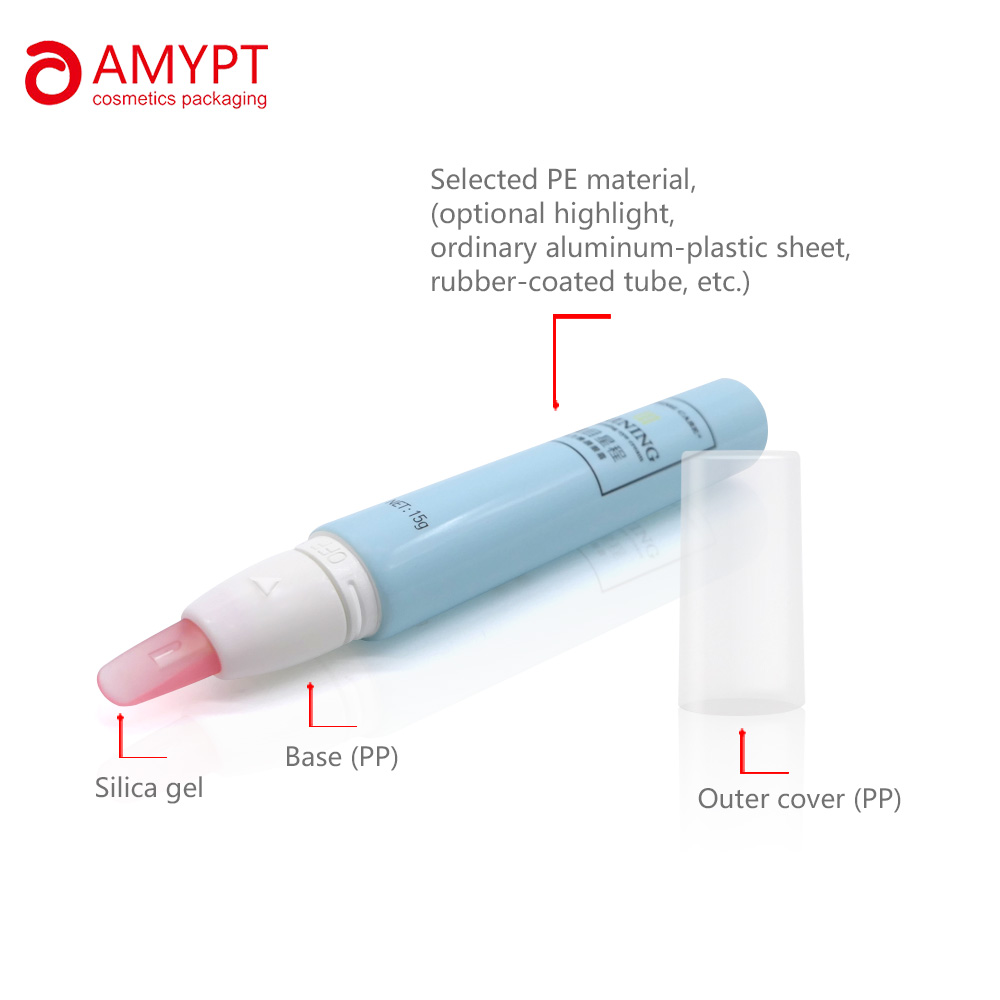 tube en plastique personnalisé avec applicateur en silicone