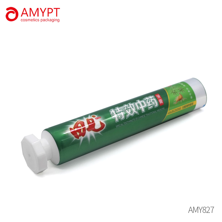 Tube laminé en aluminium Tube de dentifrice vide Emballage Tube d'emballage en plastique souple avec couvercle rabattable